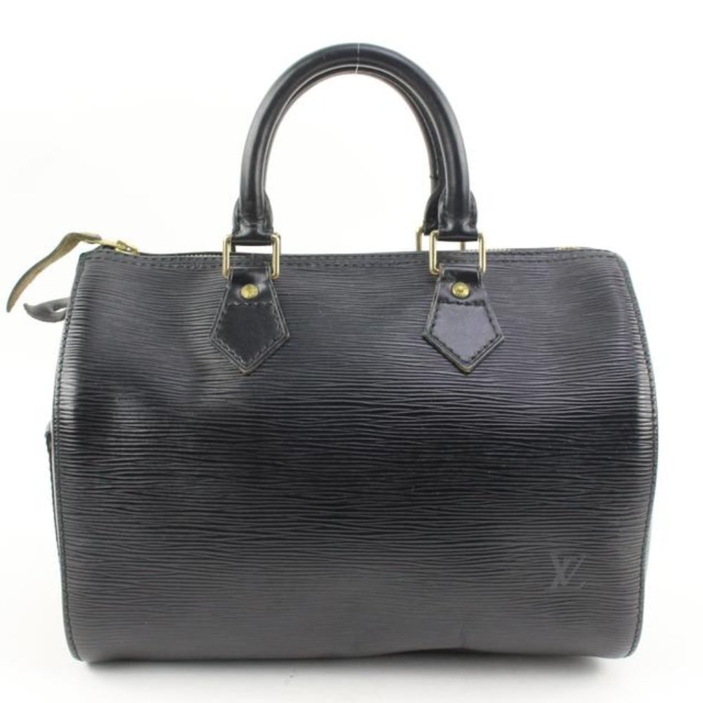 Louis Vuitton Black Epi Leather Noir Speedy 25 Boston Bag PM 77lv225s
